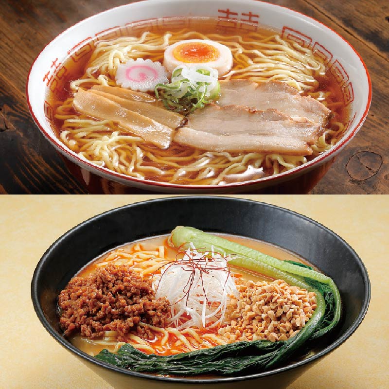 喜多方醤油味・ピーナッツ担々麺食べ比べセット